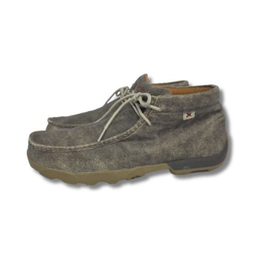 Twisted X Men's Grey Leather Lace Up Chukka Driving Moc Loafers Size 12 MDM0072